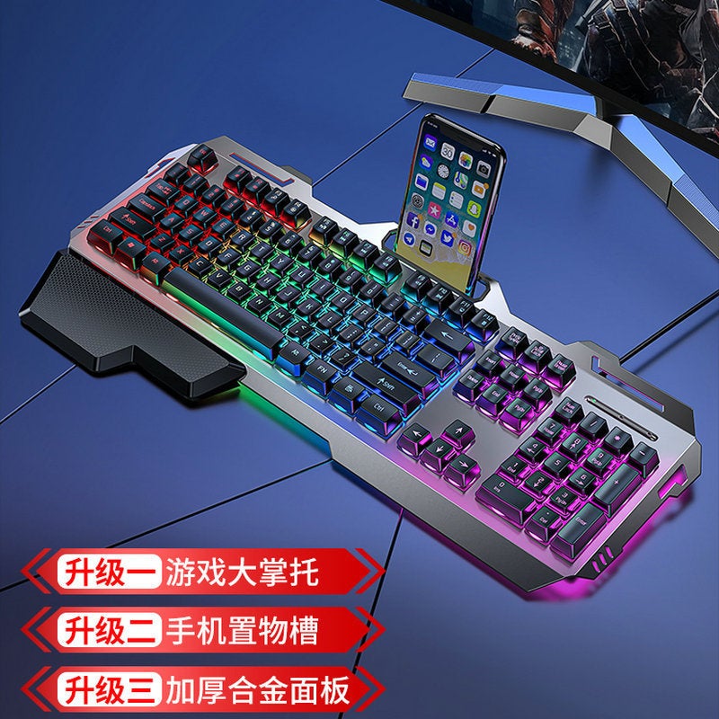 Mechanical Tea Shaft Feel Keyboard Mouse Headset Suit Notebook Computer Wired Keyboard Mouse Electric Competition Game - Image 3